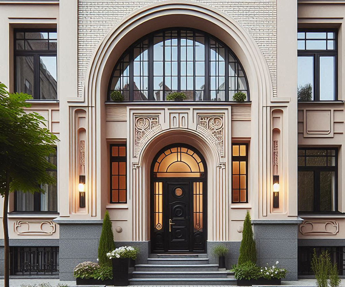 Вхідні двері з двома бічними панелями та фрамугою