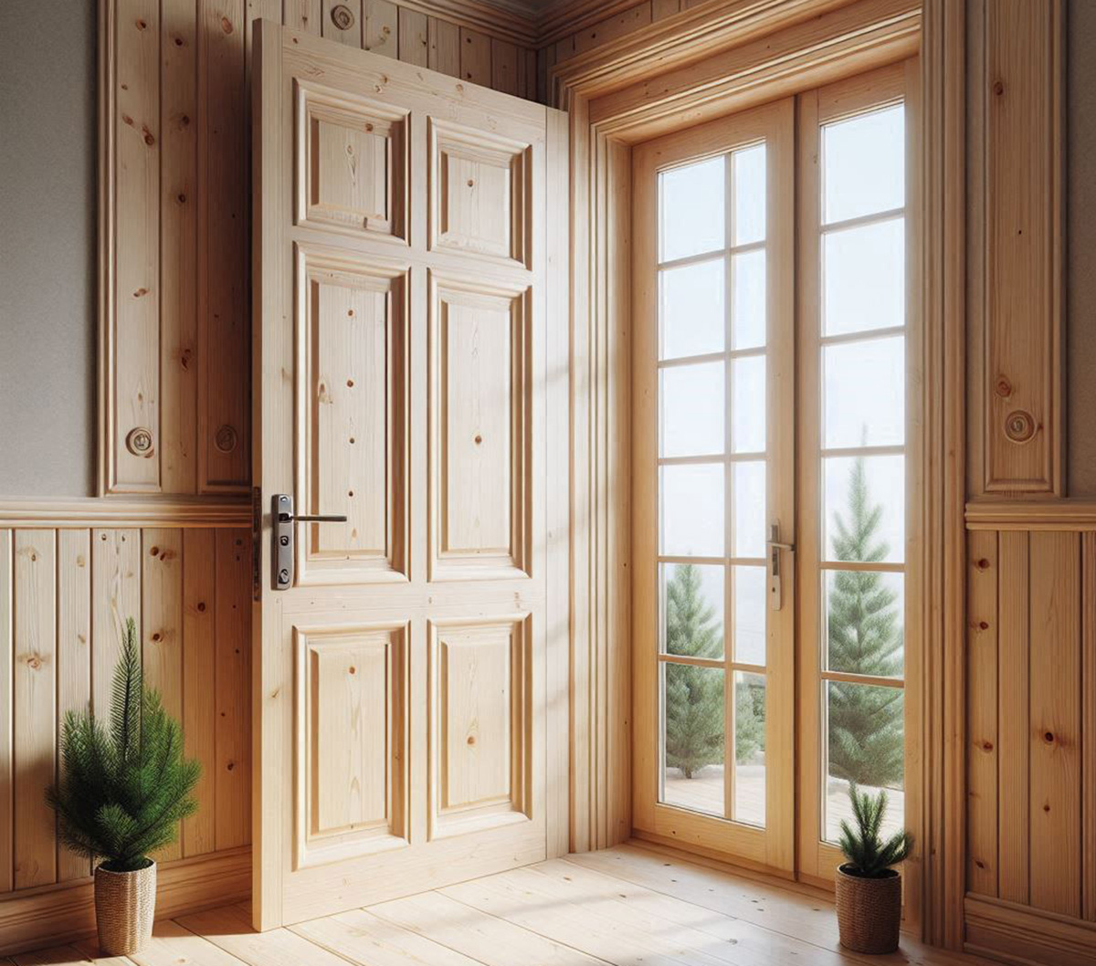 Недорогі двері з масиву сосни